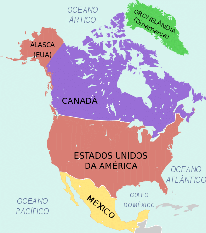 america norte mapa