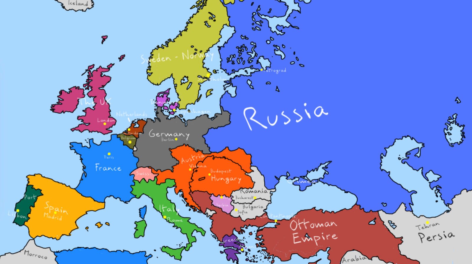 Mapa de Europa: Político, Físico y Mudo para Descargar Europe-map-1900 mapa-de-europa-1910