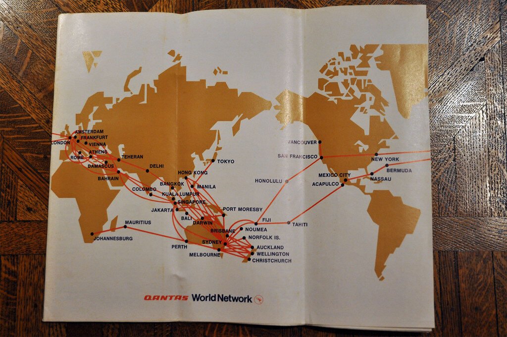 Qantas Route Map 1973