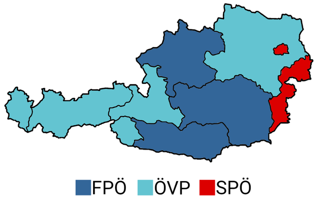 Austria: Mapa, Bandera y Datos del País European election 2024 in Austria map