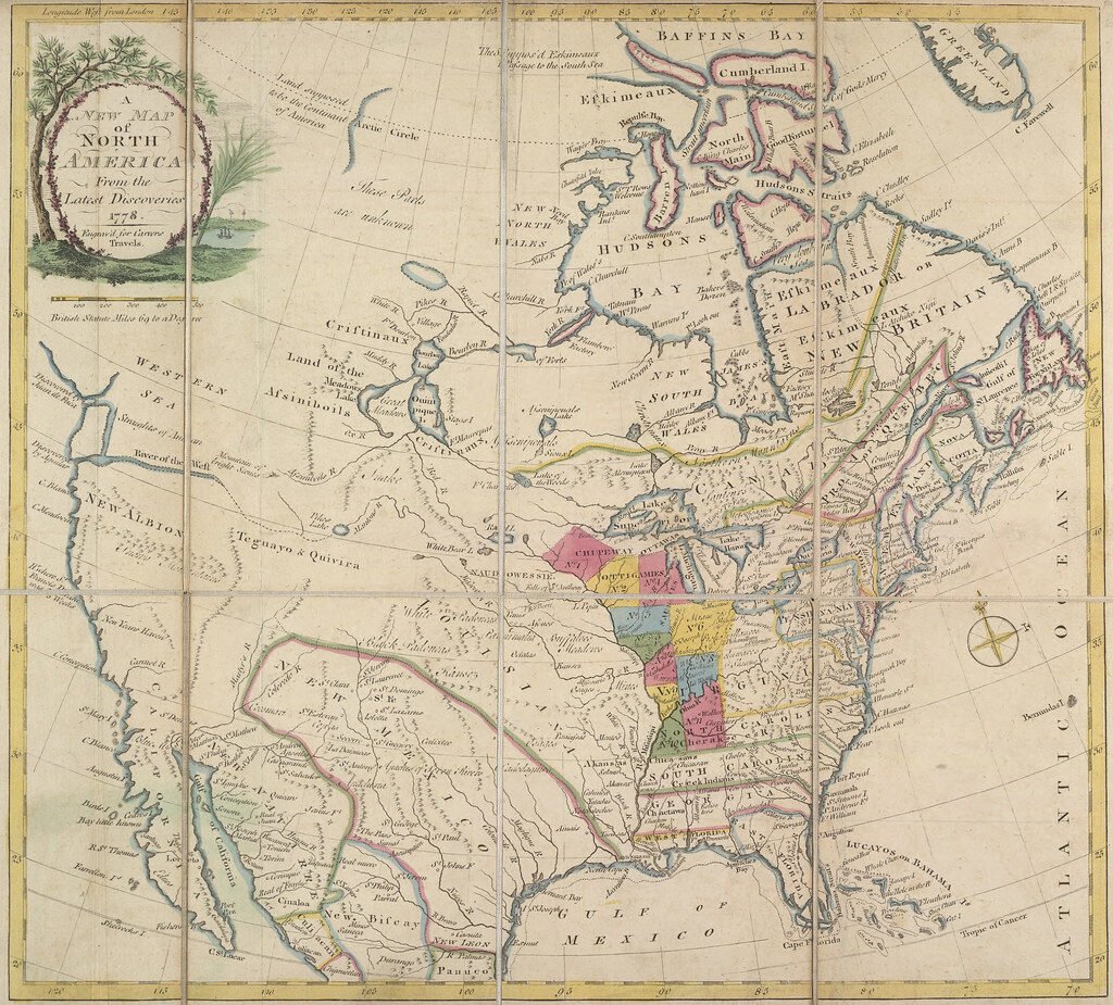 América del Norte: Países, Mapa y Datos de la Región A New Map of North America (Jonathon Carver 1778)