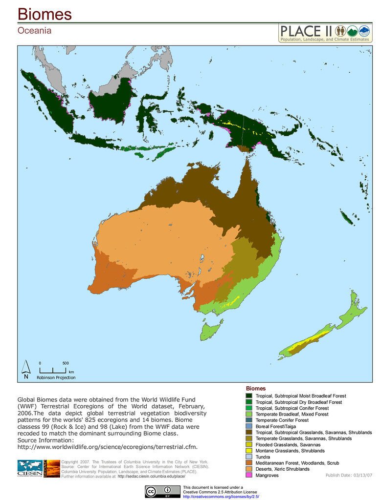 Oceania: Biomes