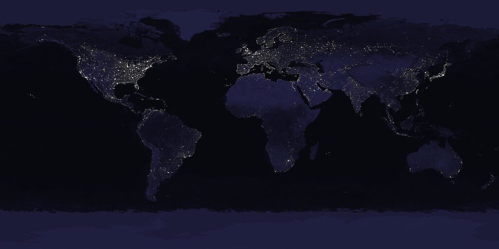 Países de Europa: Mapa, Capitales y Banderas del Continente Earth's City Lights 1994