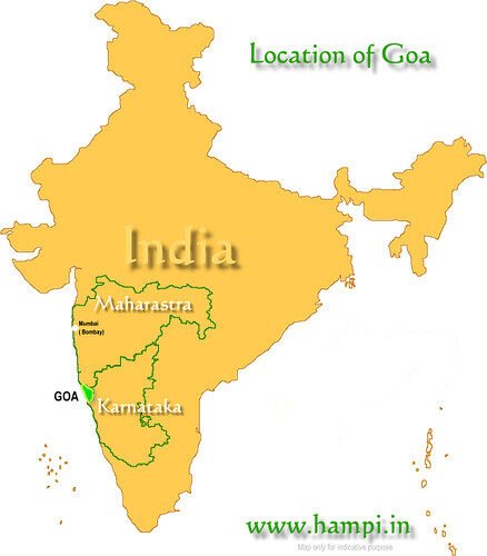 Location of Goa in India's map