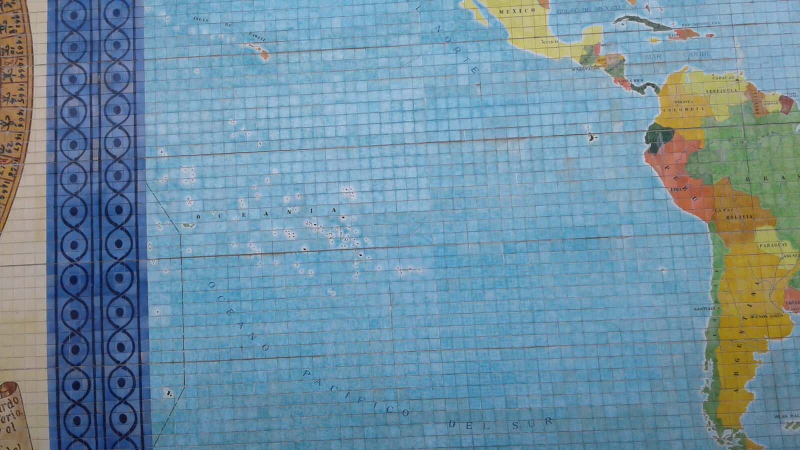 Países de Oceanía: Mapa, Capitales y Banderas del Continente Mural - mapa central - Oceanía este